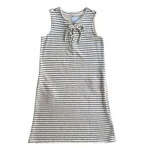 Sunday Anthropologie Women’s XS Beige Navy Striped Tank Terry Cotton Shift Dress